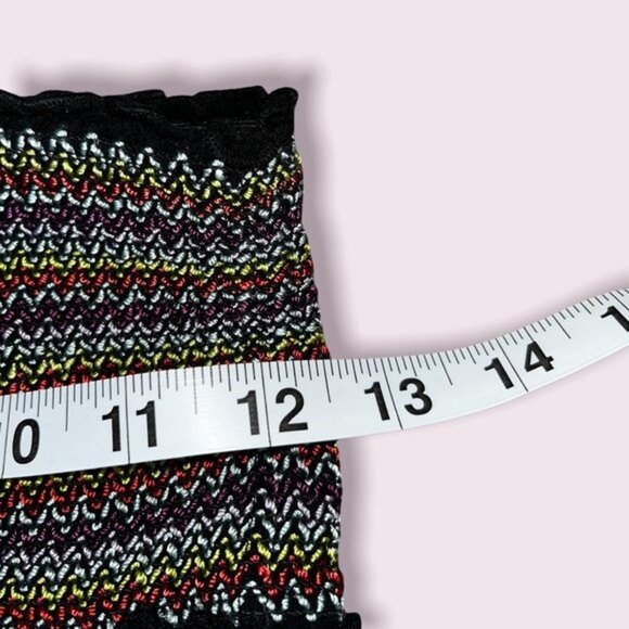 Urban Outfitters Scrunchy Bandeau Black Colorful Womens Size Medium - Picture 4 of 4